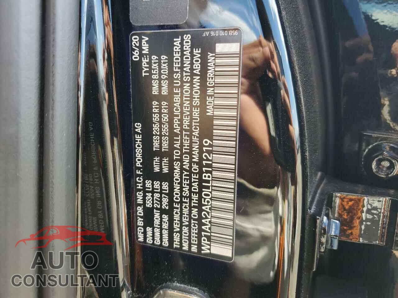 PORSCHE MACAN 2020 - WP1AA2A50LLB11219
