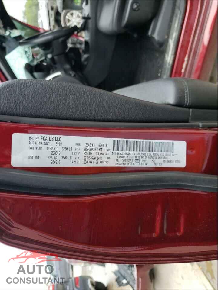 DODGE DURANGO 2020 - 1C4RDHDG6LC162588