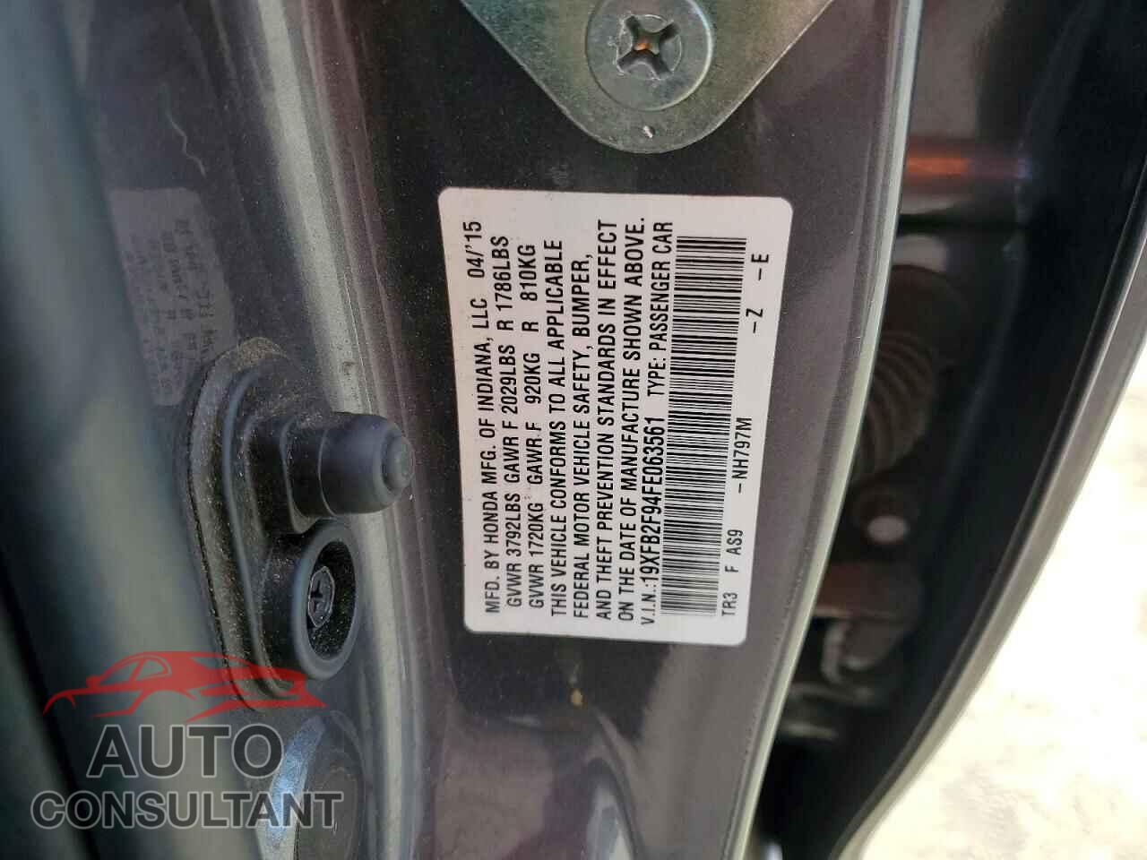 HONDA CIVIC 2015 - 19XFB2F94FE063561