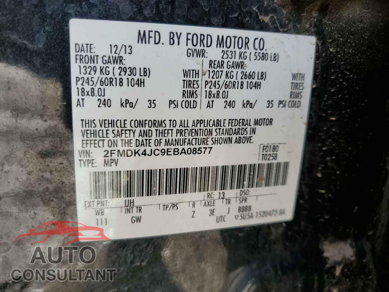 FORD EDGE 2014 - 2FMDK4JC9EBA08577