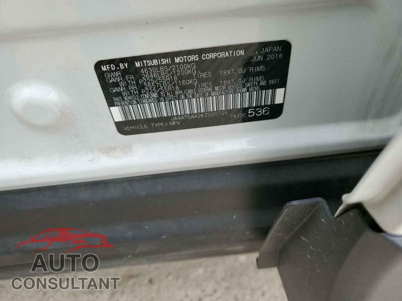 MITSUBISHI ECLIPSE 2019 - JA4AT5AA2KZ000705