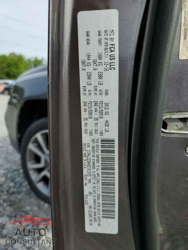 JEEP COMPASS 2017 - 1C4NJCEBXHD161572