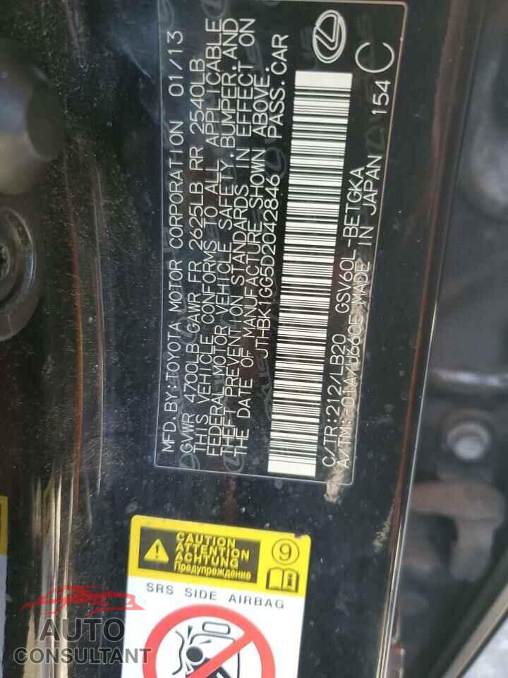 LEXUS ES350 2013 - JTHBK1GG5D2042846