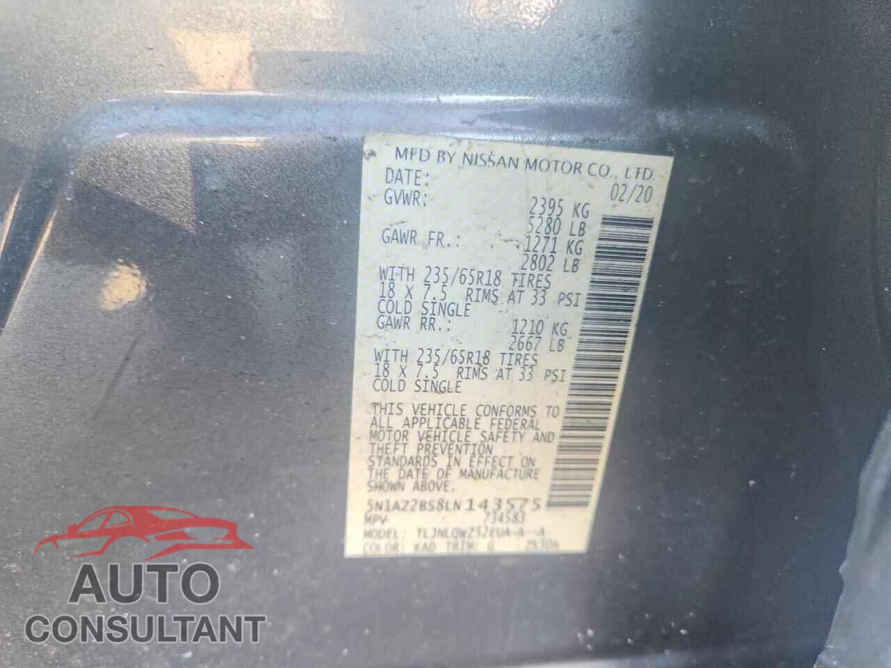 NISSAN MURANO 2020 - 5N1AZ2BS8LN143575