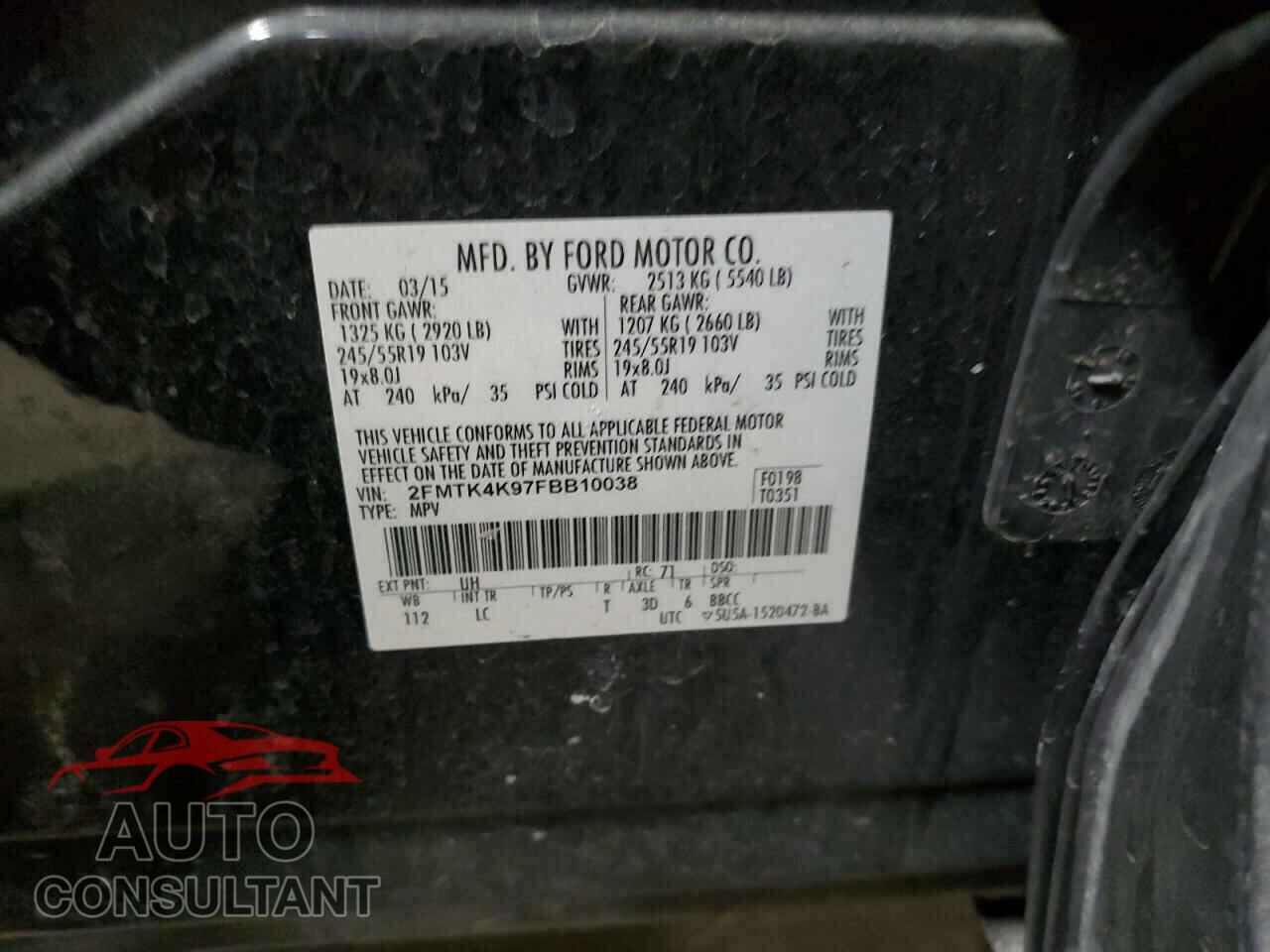 FORD EDGE 2015 - 2FMTK4K97FBB10038