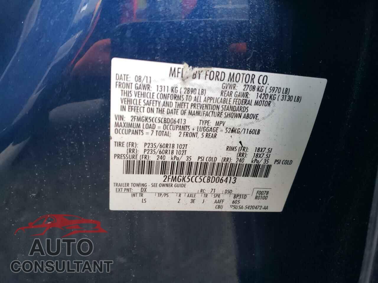 FORD FLEX 2012 - 2FMGK5CC5CBD06413