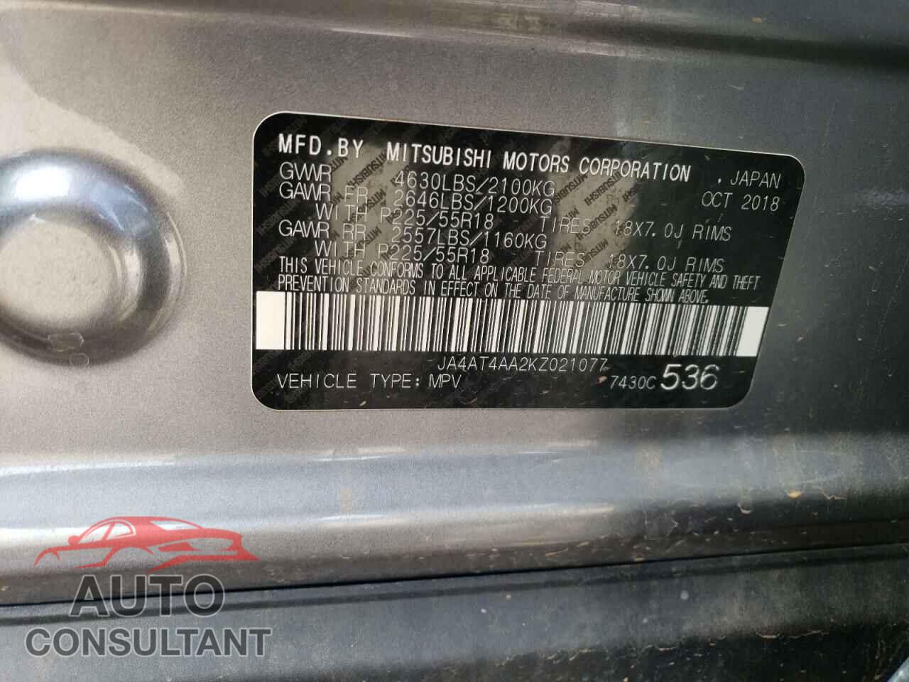 MITSUBISHI ECLIPSE 2019 - JA4AT4AA2KZ021077
