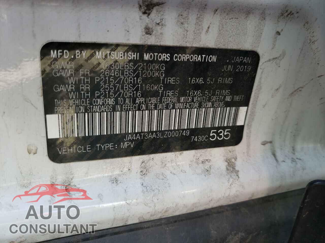MITSUBISHI ECLIPSE 2020 - JA4AT3AA3LZ000749