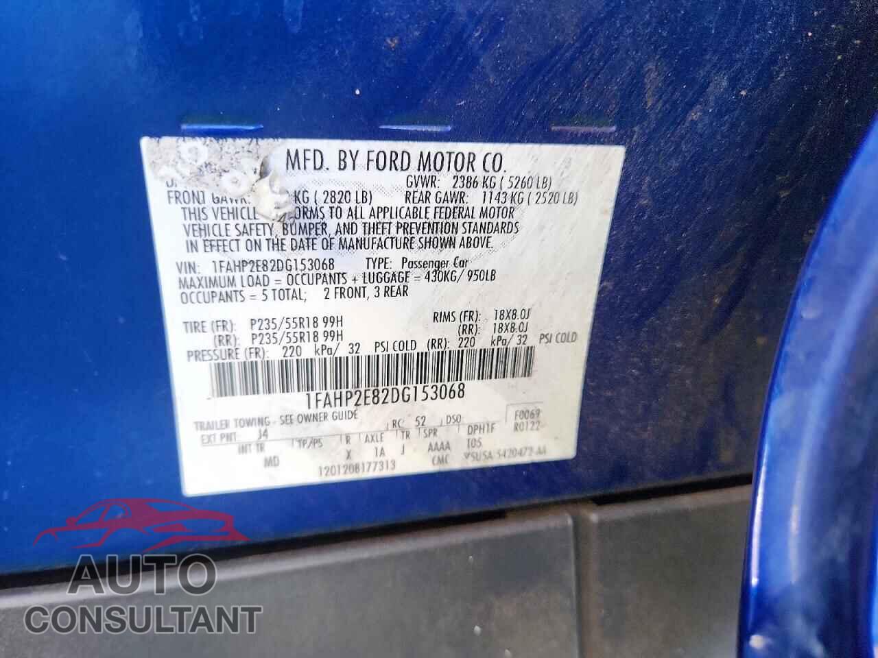 FORD TAURUS 2013 - 1FAHP2E82DG153068