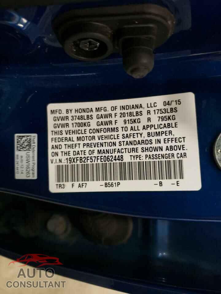 HONDA CIVIC 2015 - 19XFB2F57FE062448
