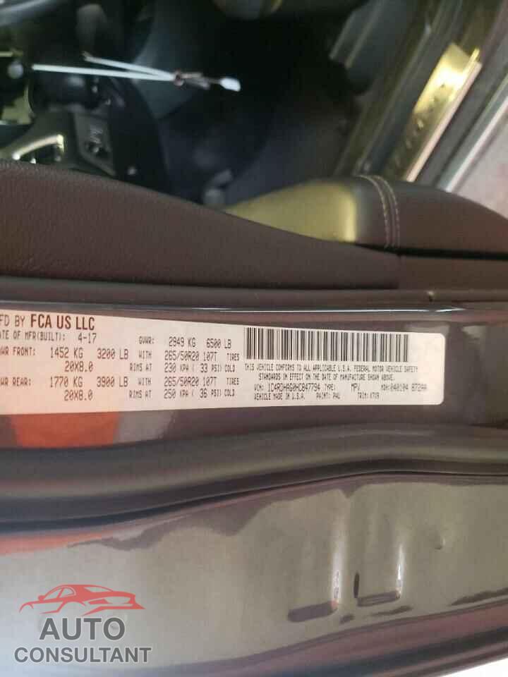 DODGE DURANGO 2017 - 1C4RDHAG0HC847794
