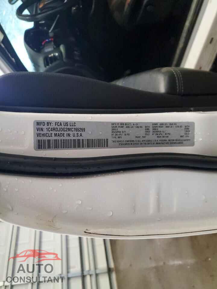 DODGE DURANGO 2021 - 1C4RDJDG2MC765269