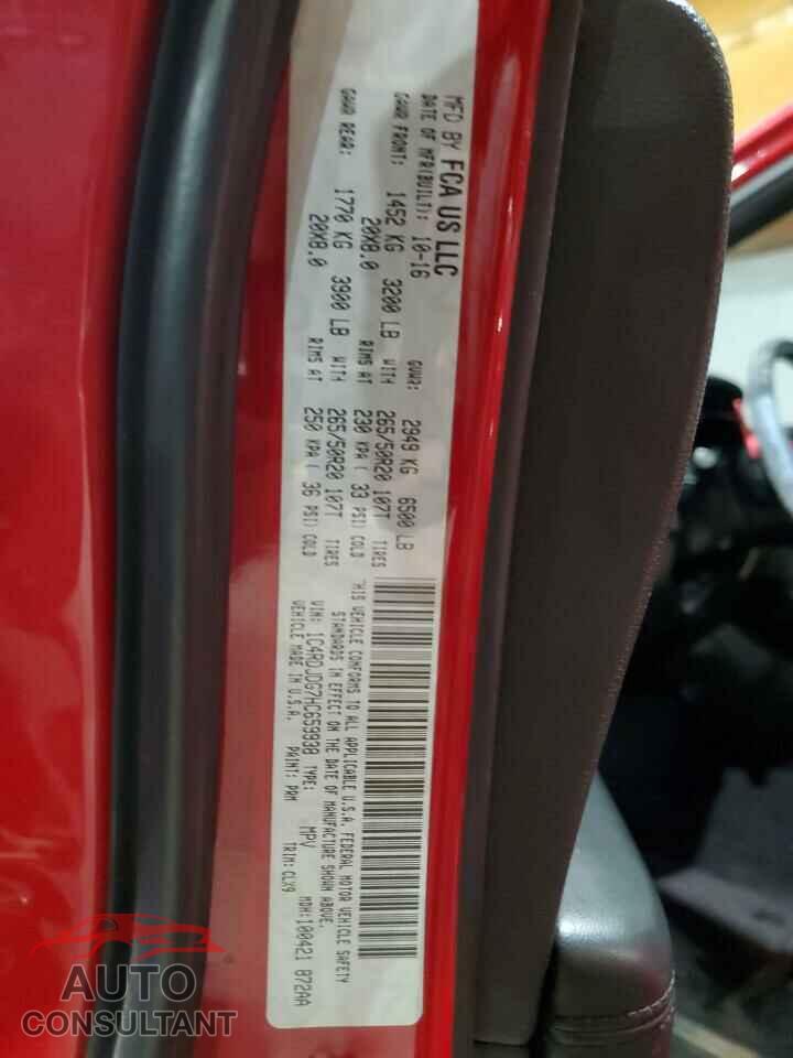 DODGE DURANGO 2017 - 1C4RDJDG7HC659938