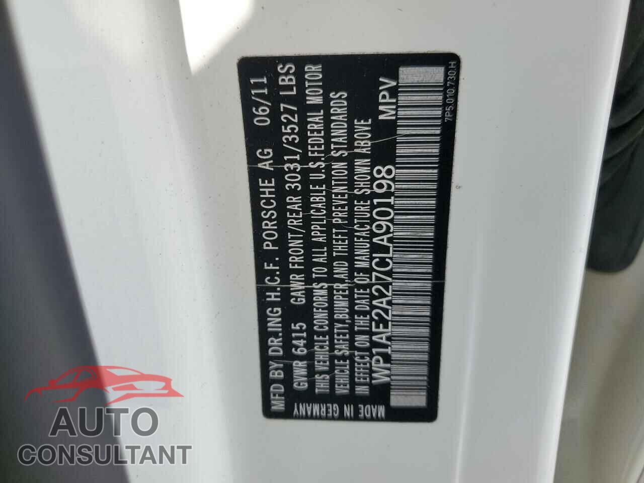 PORSCHE CAYENNE 2012 - WP1AE2A27CLA90198