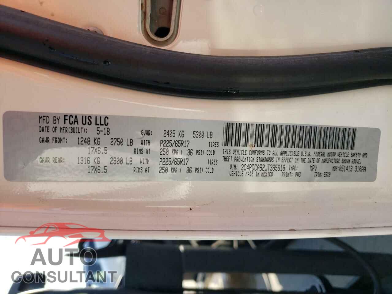 DODGE JOURNEY 2018 - 3C4PDCAB2JT385618