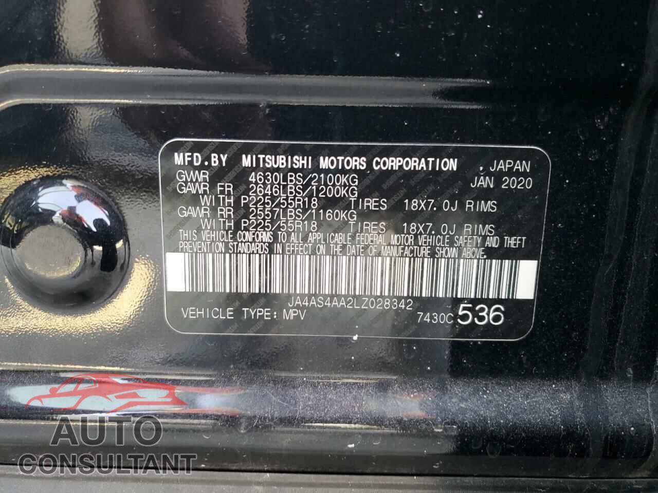 MITSUBISHI ECLIPSE 2020 - JA4AS4AA2LZ028342