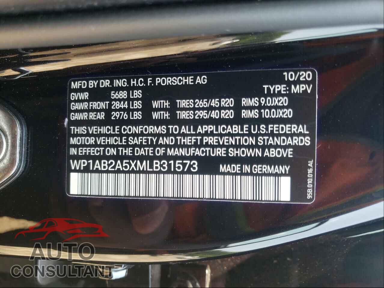 PORSCHE MACAN 2021 - WP1AB2A5XMLB31573