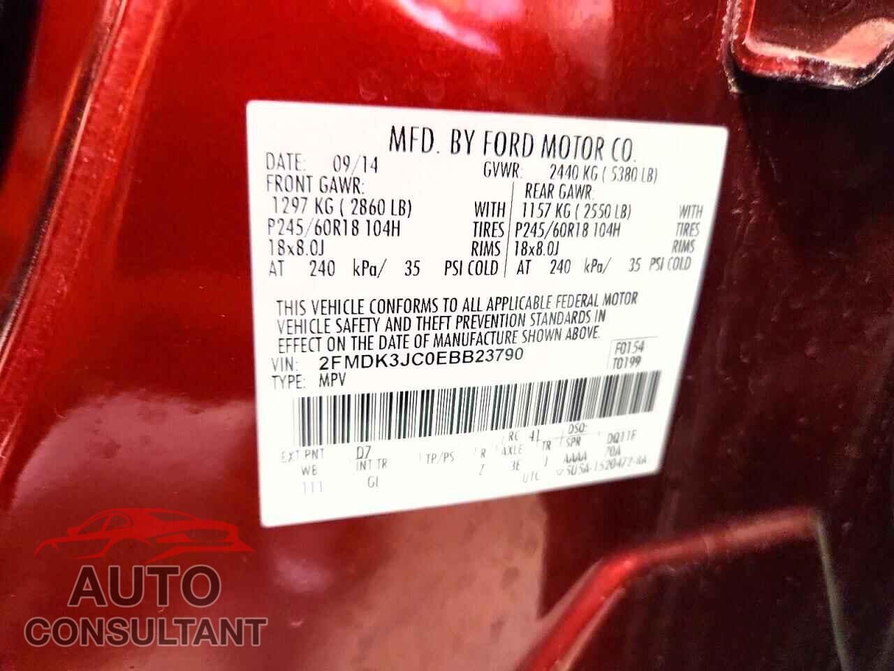 FORD EDGE 2014 - 2FMDK3JC0EBB23790