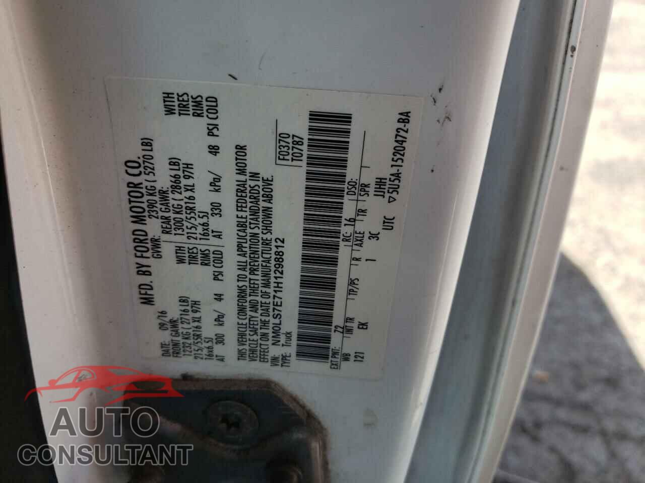 FORD TRANSIT 2017 - NM0LS7E71H1298812