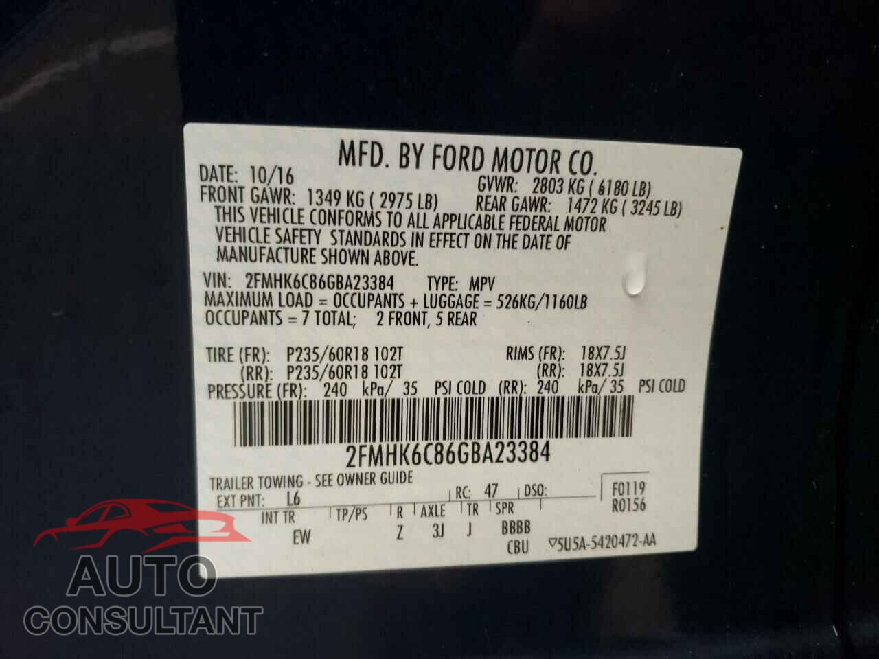 FORD FLEX 2016 - 2FMHK6C86GBA23384