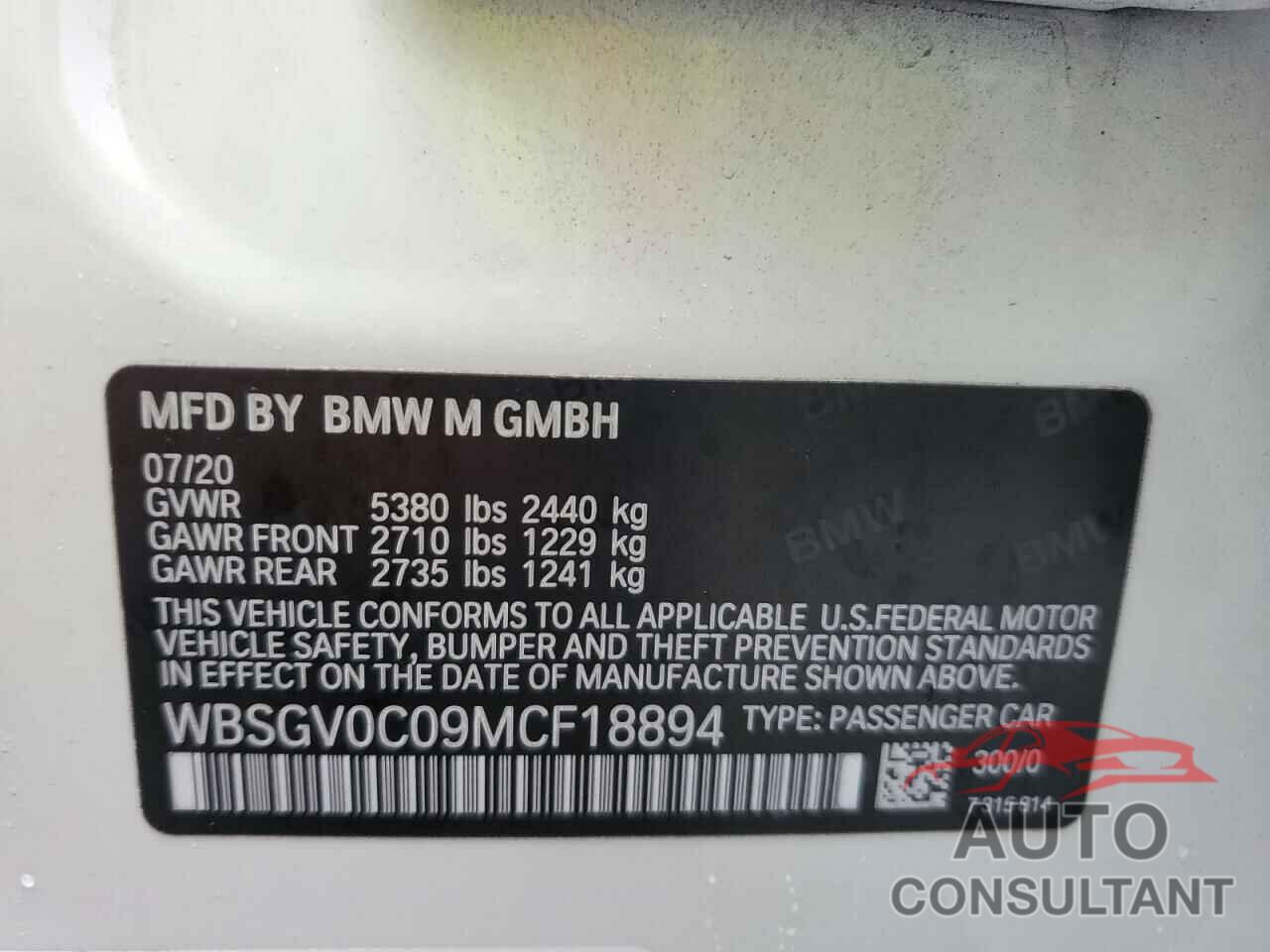 BMW M8 2021 - WBSGV0C09MCF18894