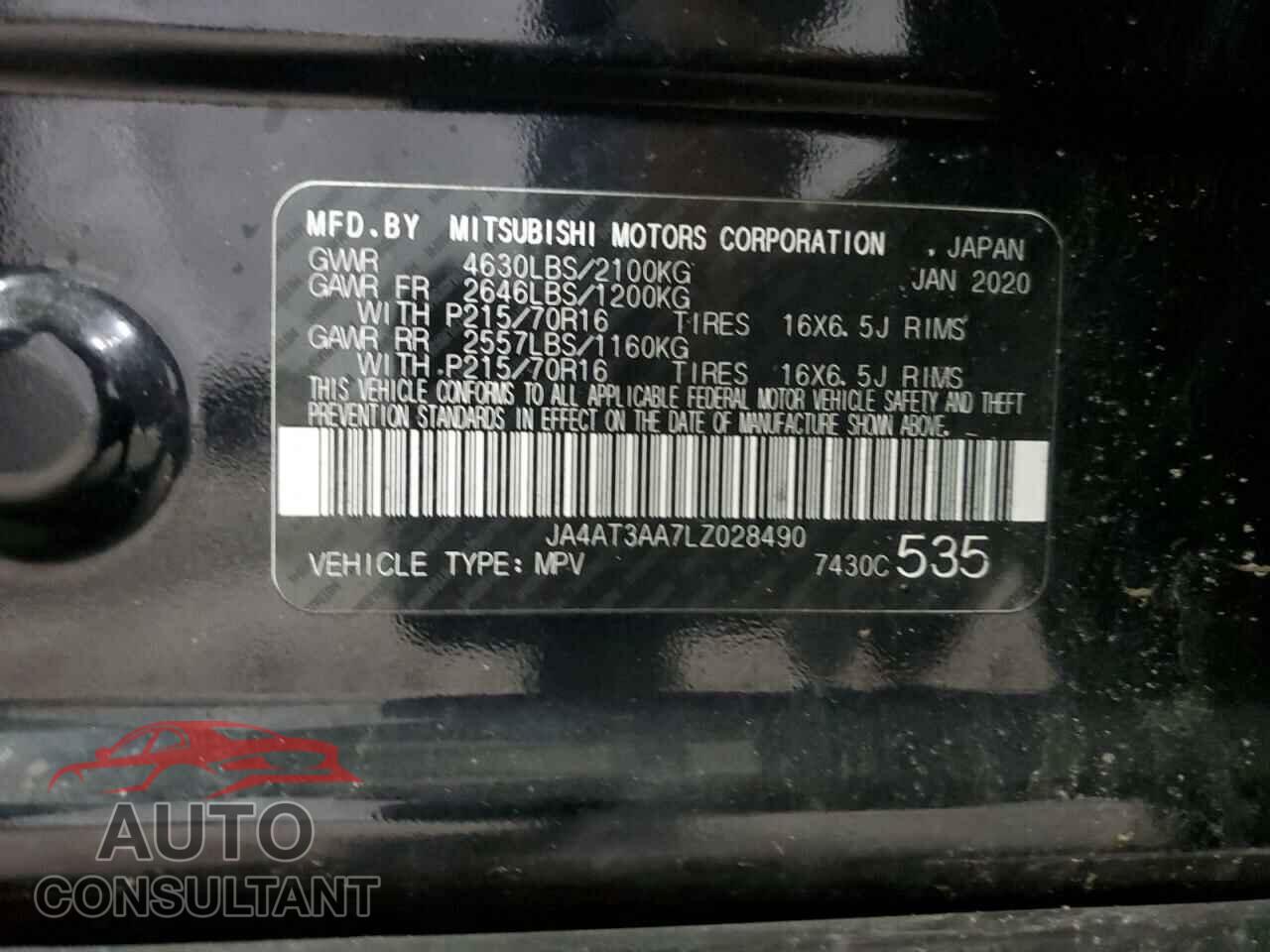MITSUBISHI ECLIPSE 2020 - JA4AT3AA7LZ028490