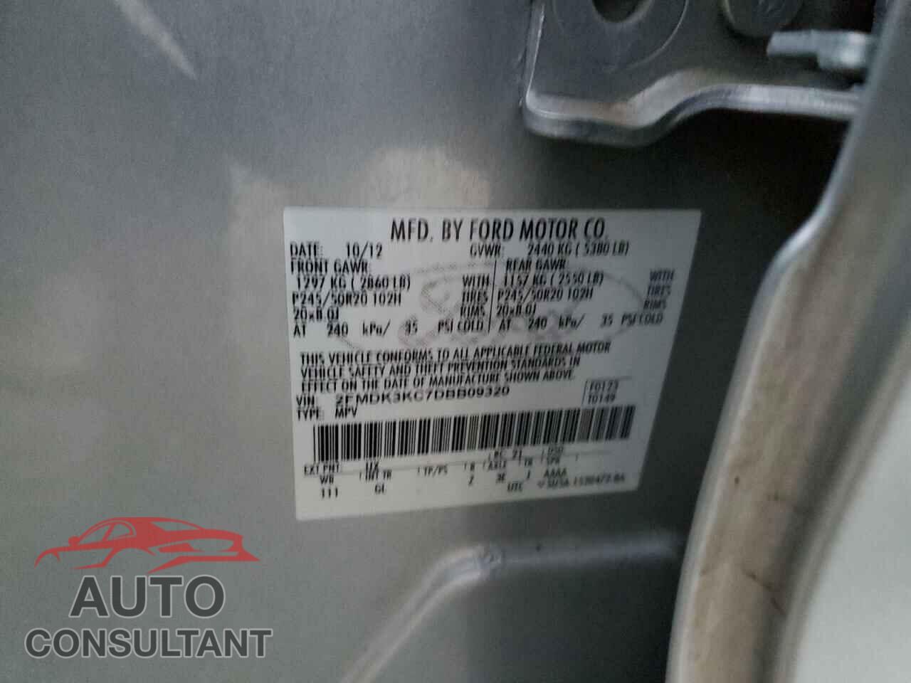 FORD EDGE 2013 - 2FMDK3KC7DBB09320