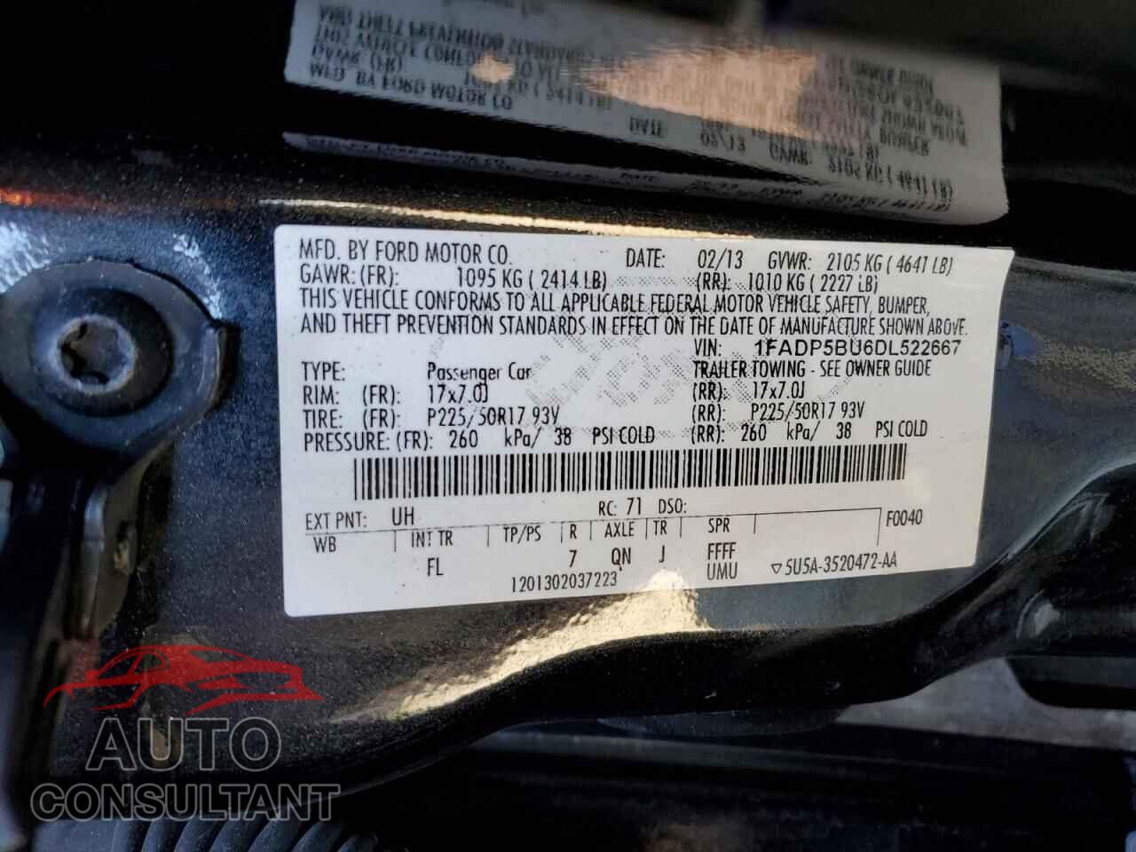 FORD CMAX 2013 - 1FADP5BU6DL522667