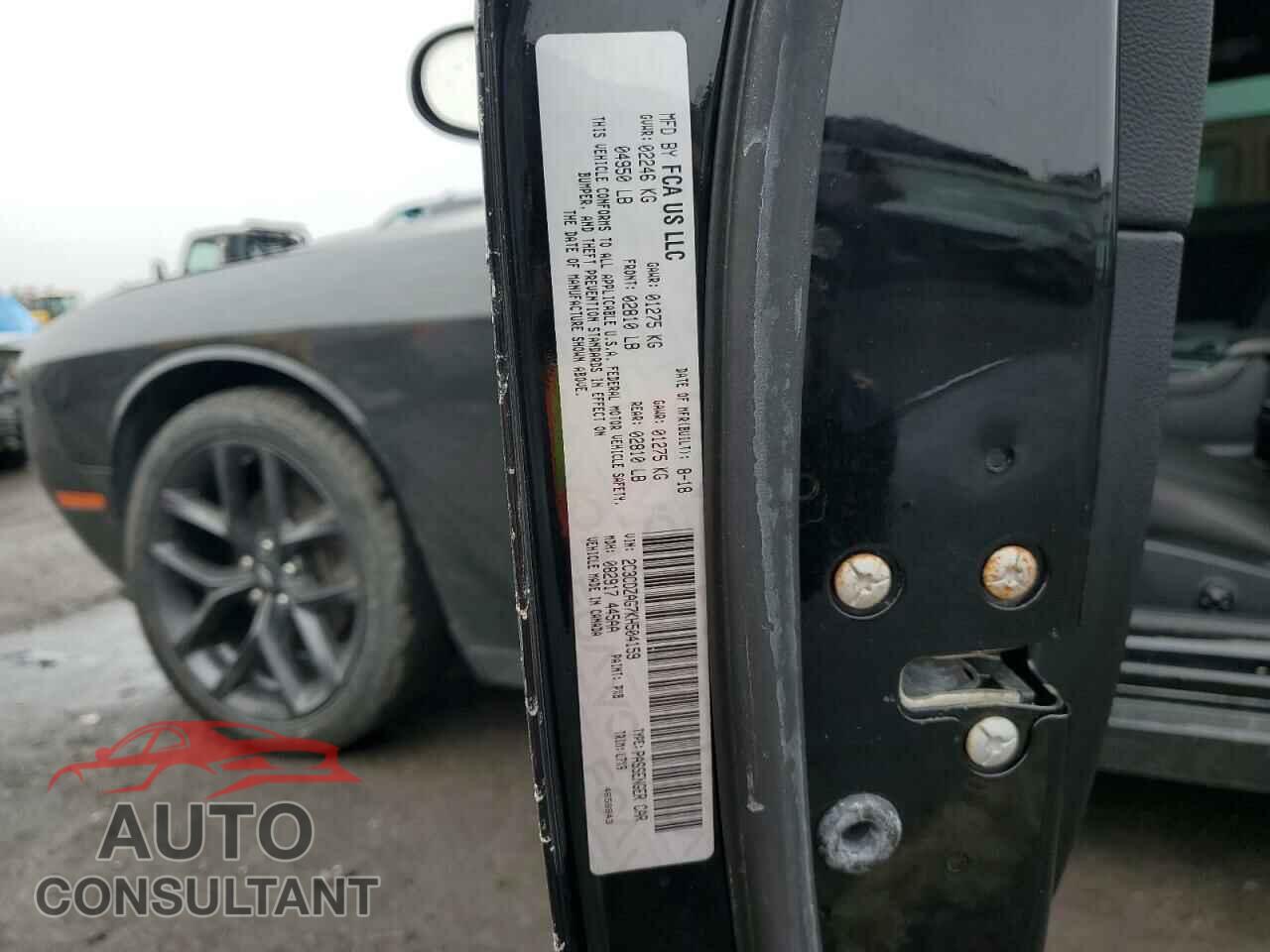 DODGE CHALLENGER 2019 - 2C3CDZAG7KH504159