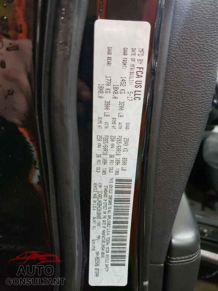 DODGE DURANGO 2017 - 1C4RDJAG8HC918005