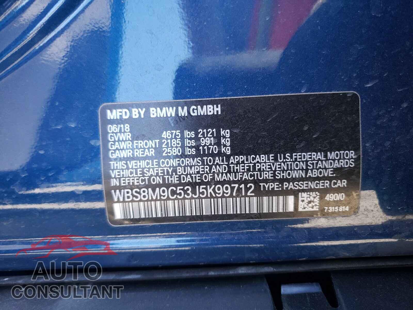 BMW M3 2018 - WBS8M9C53J5K99712