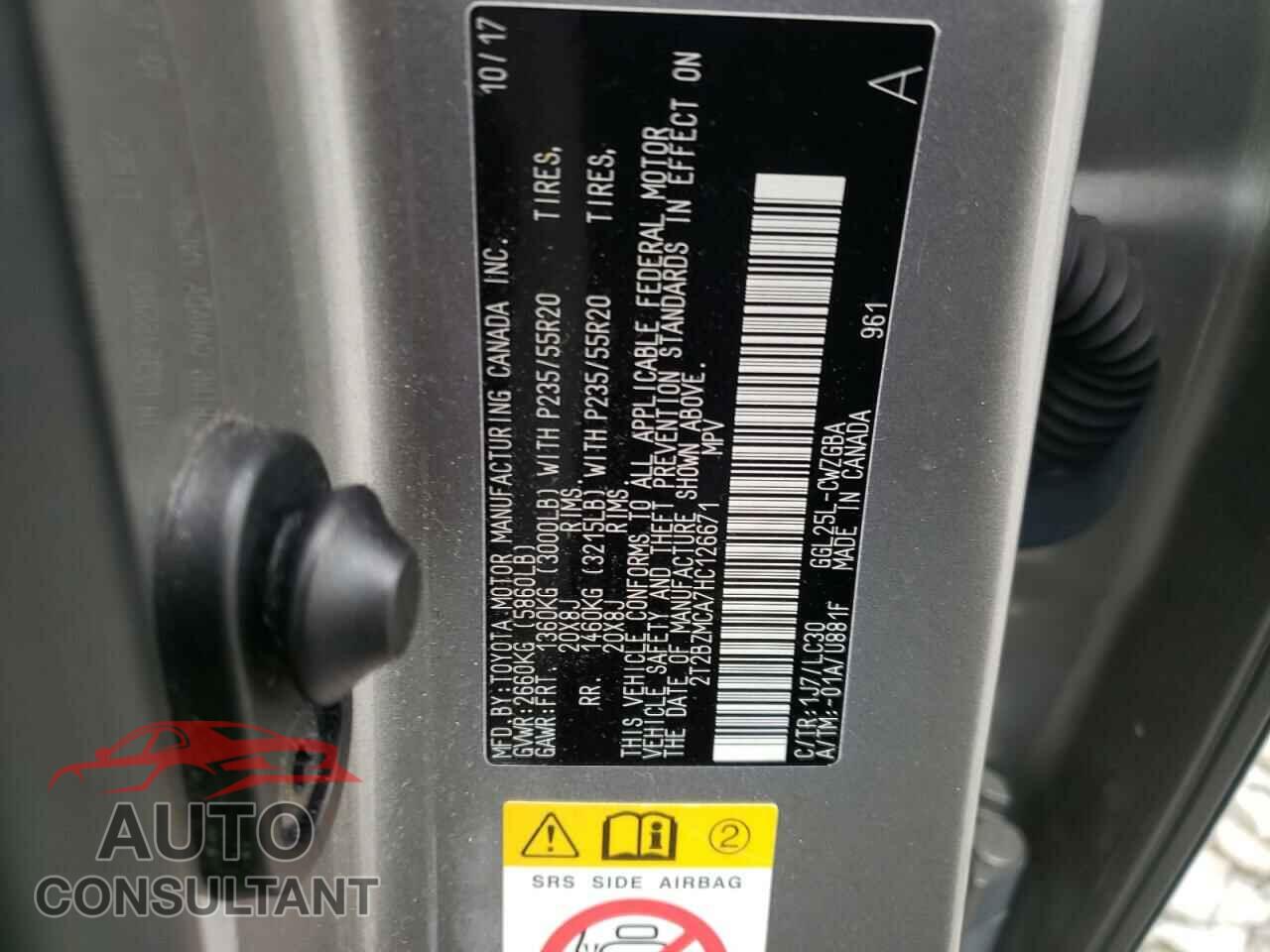 LEXUS RX350 2017 - 2T2BZMCA7HC126671