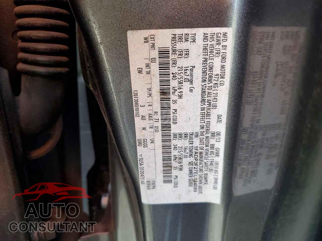 FORD FOCUS 2014 - 1FADP3F27EL124589