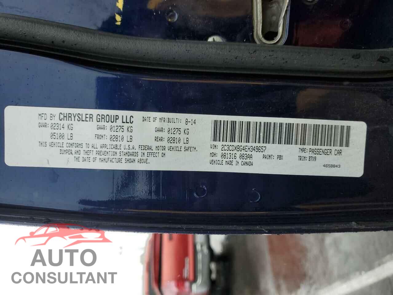 DODGE CHARGER 2014 - 2C3CDXBG4EH349657