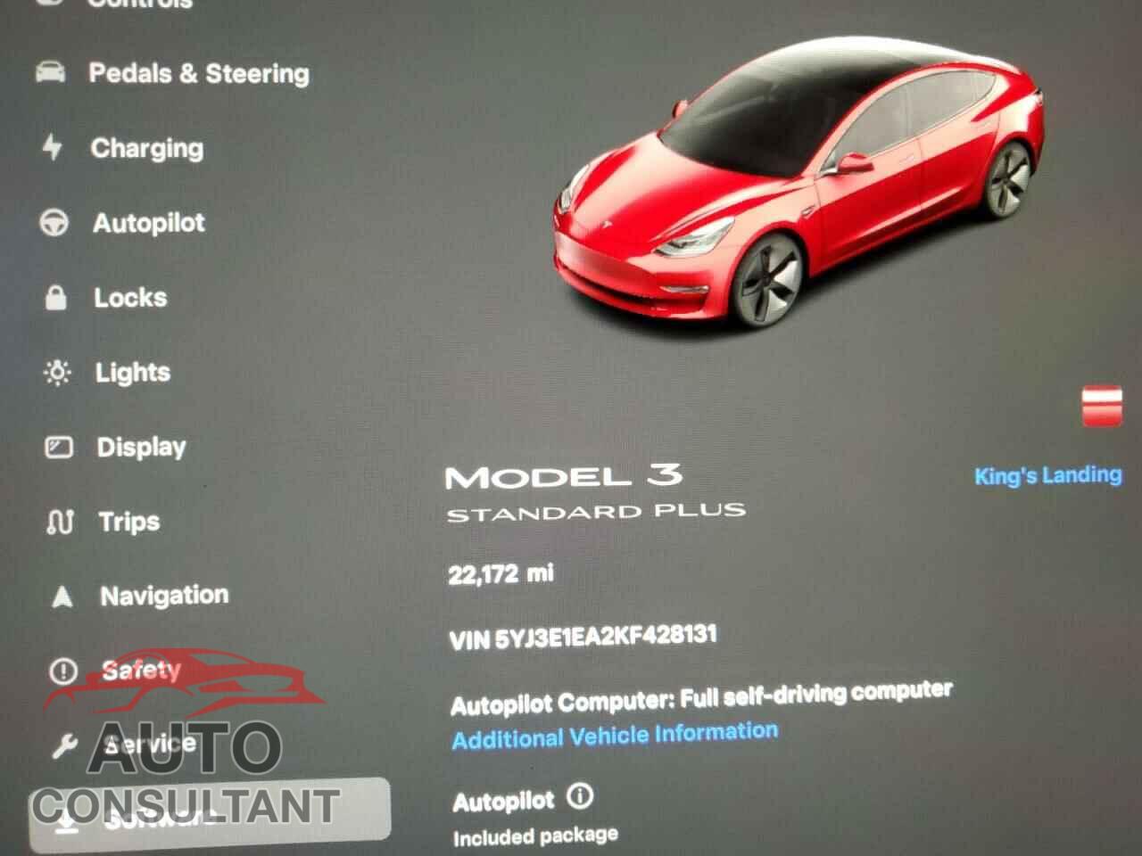 TESLA MODEL 3 2019 - 5YJ3E1EA2KF428131