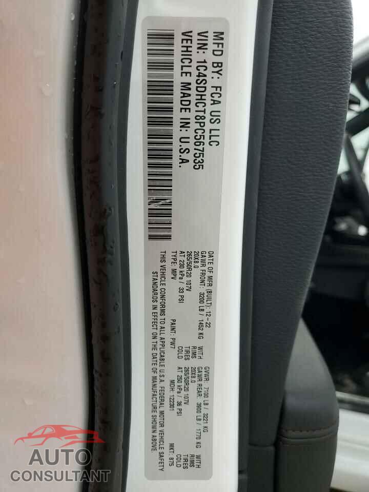 DODGE DURANGO 2023 - 1C4SDHCT8PC567535