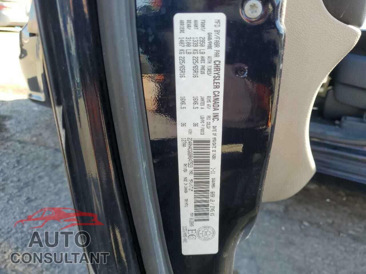 DODGE CARAVAN 2011 - 2D4RN4DG6BR647523