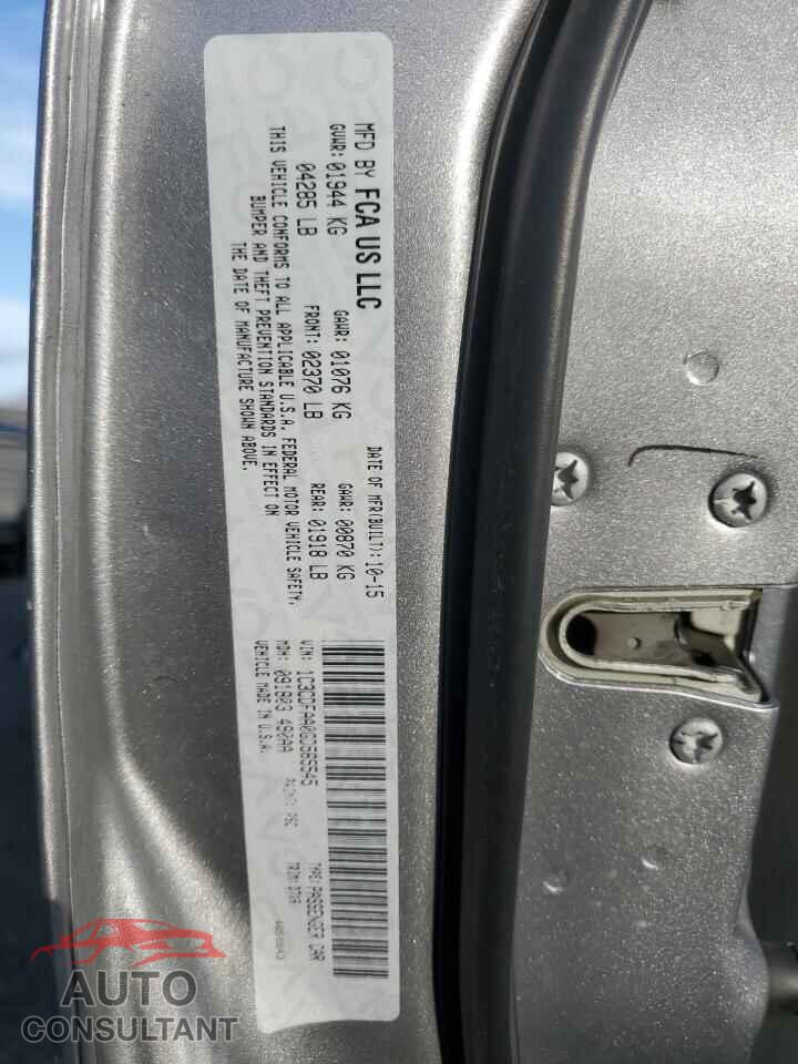 DODGE DART 2016 - 1C3CDFAA0GD565545