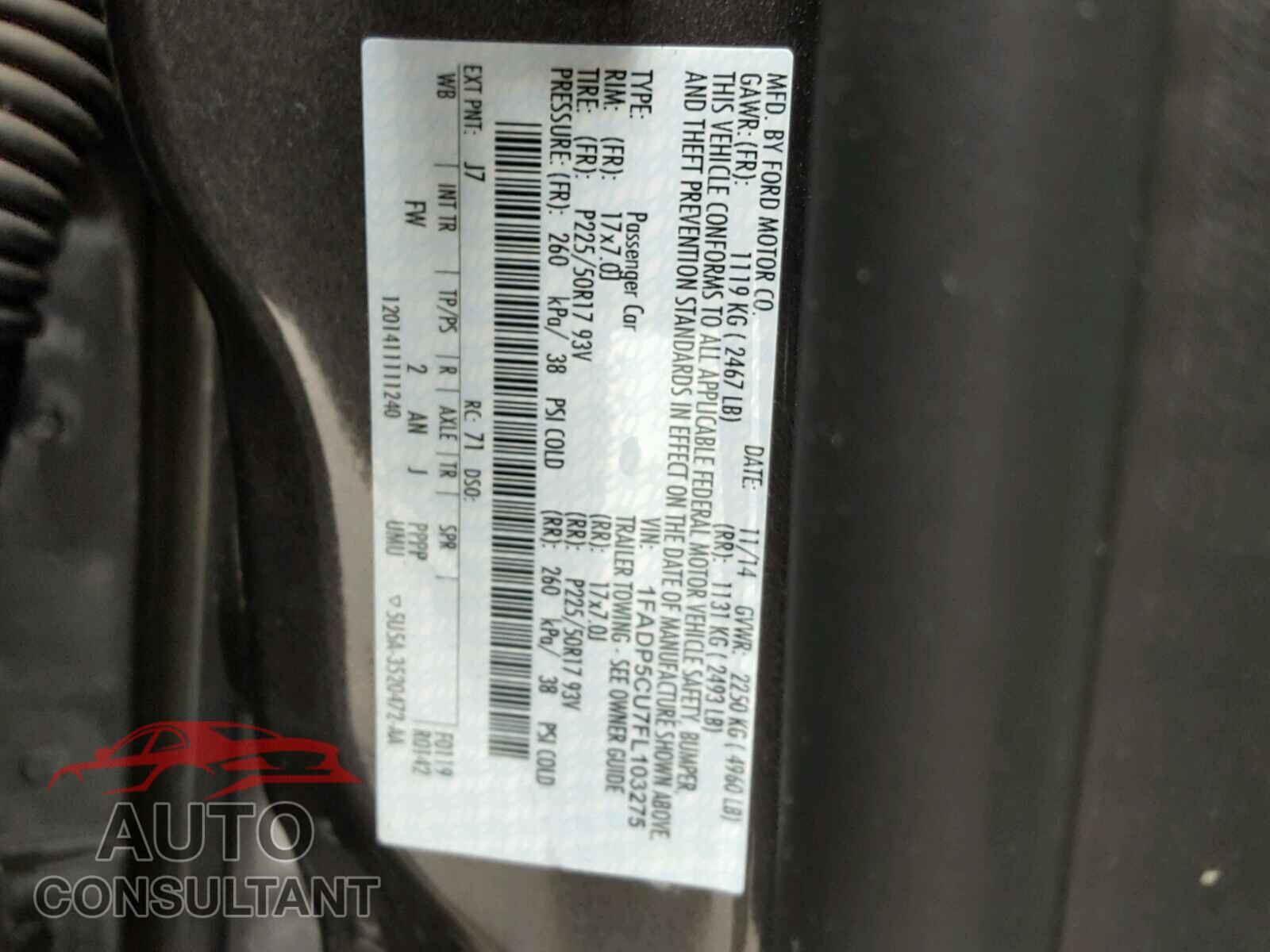 FORD CMAX 2015 - 1FADP5CU7FL103275