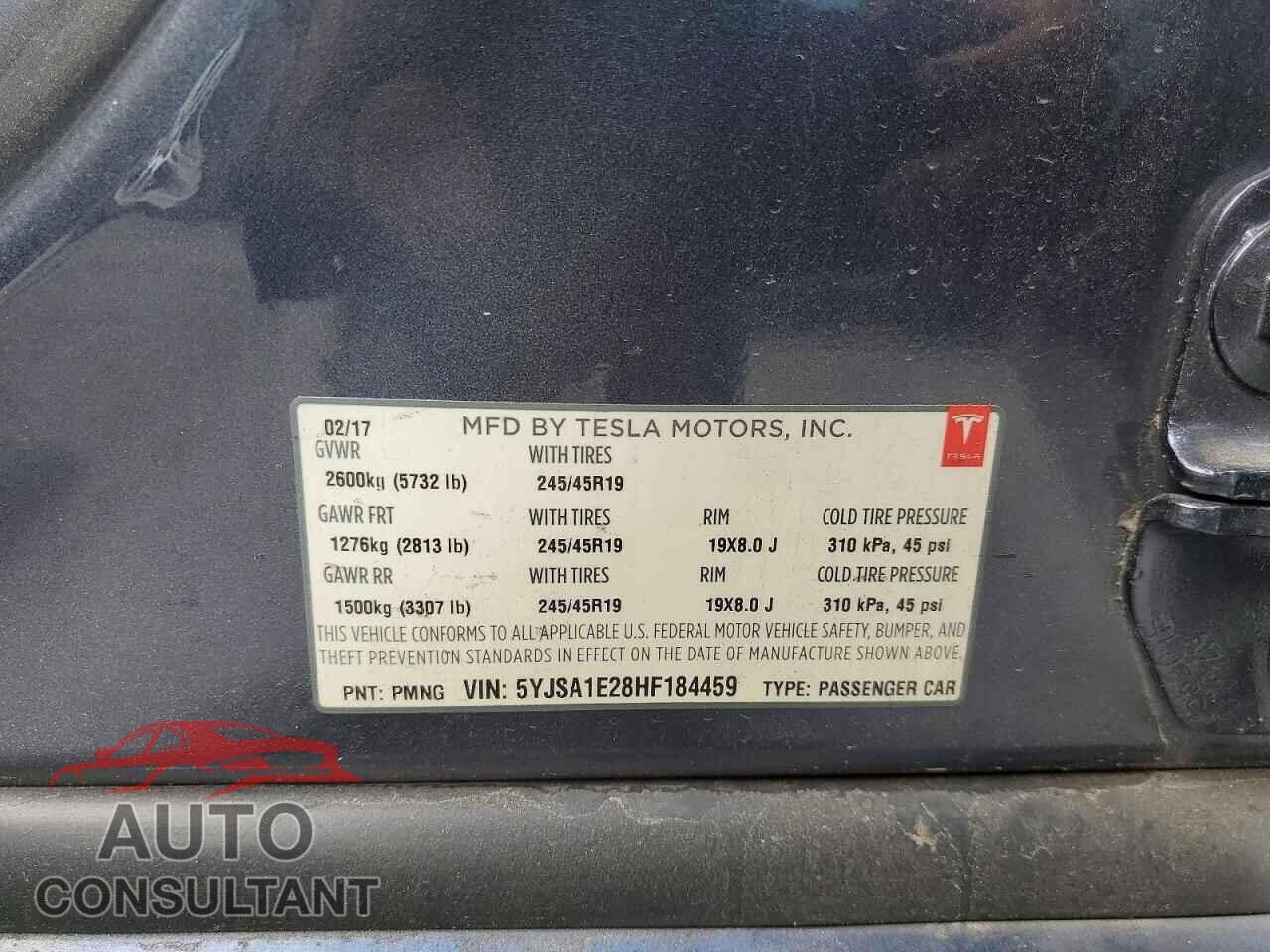 TESLA MODEL S 2017 - 5YJSA1E28HF184459