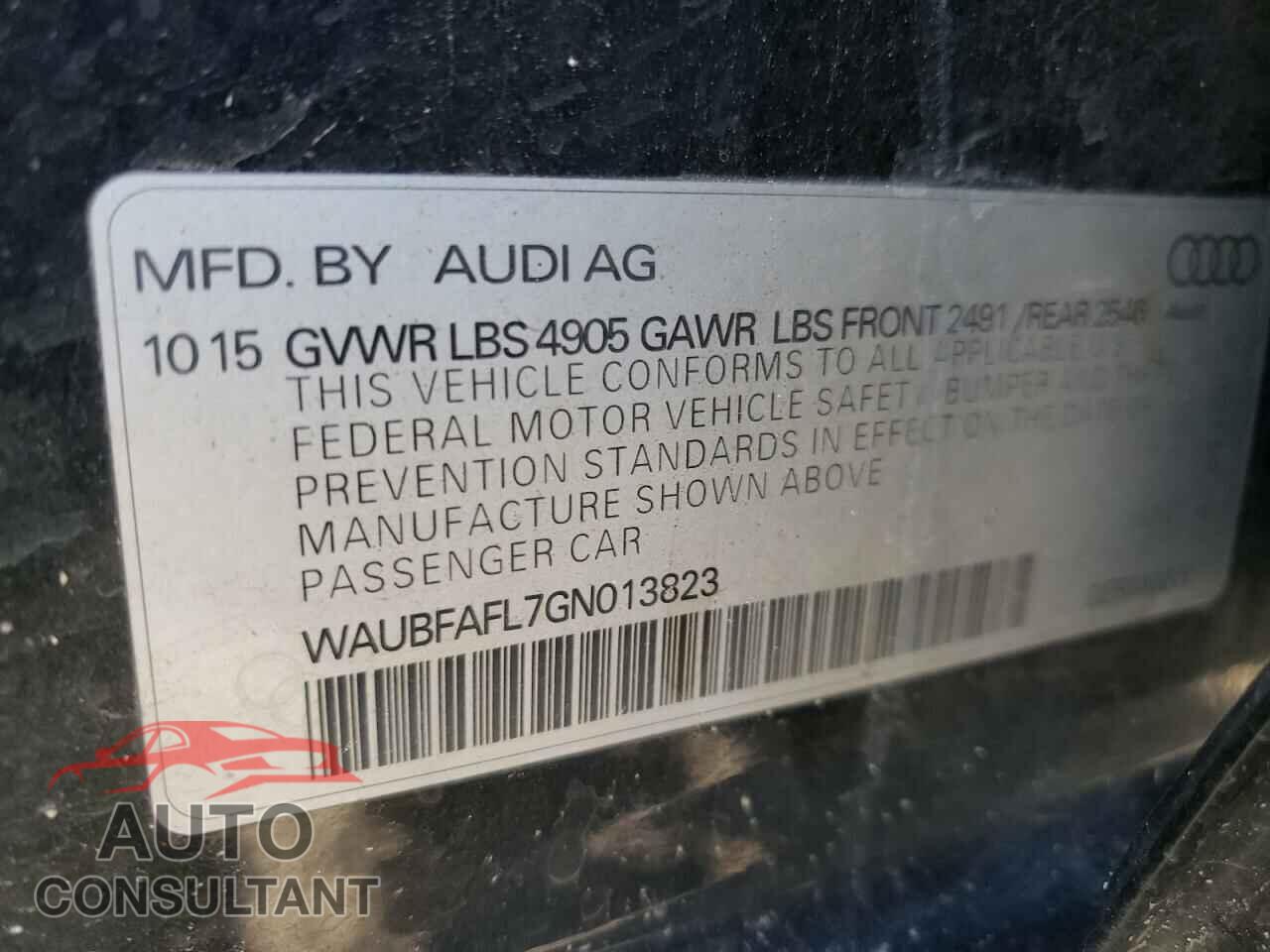 AUDI A4 2016 - WAUBFAFL7GN013823