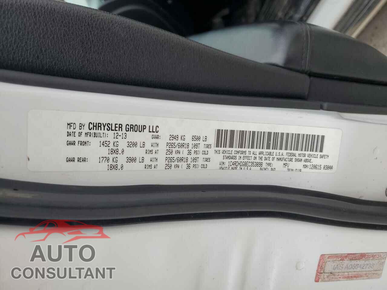 DODGE DURANGO 2014 - 1C4RDHDG8EC353898