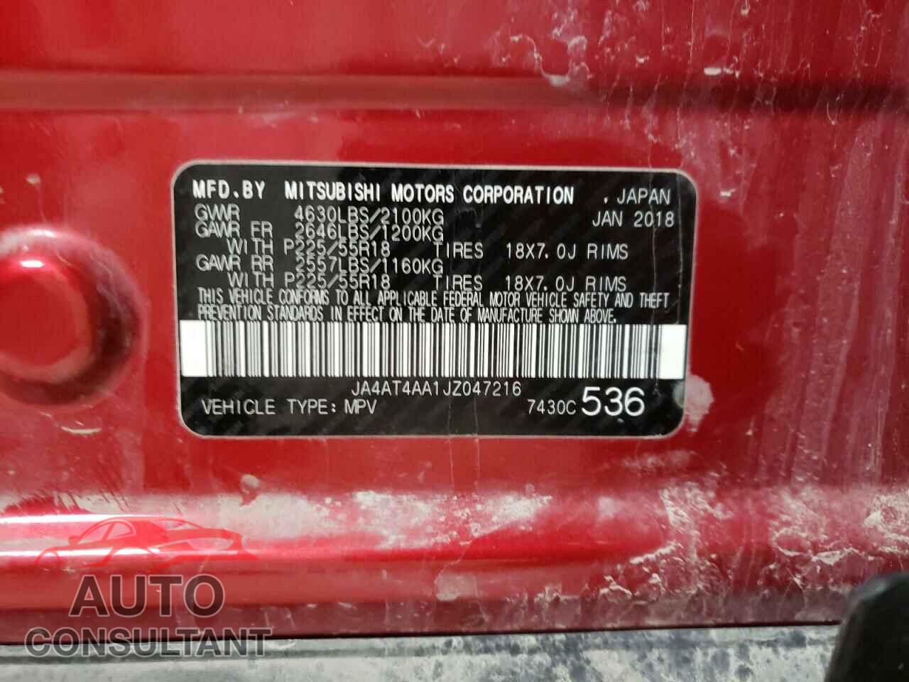 MITSUBISHI ECLIPSE 2018 - JA4AT4AA1JZ047216