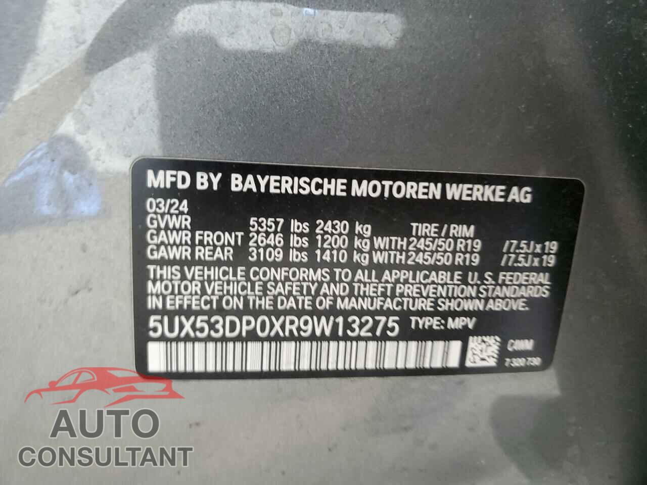 BMW X3 2024 - 5UX53DP0XR9W13275