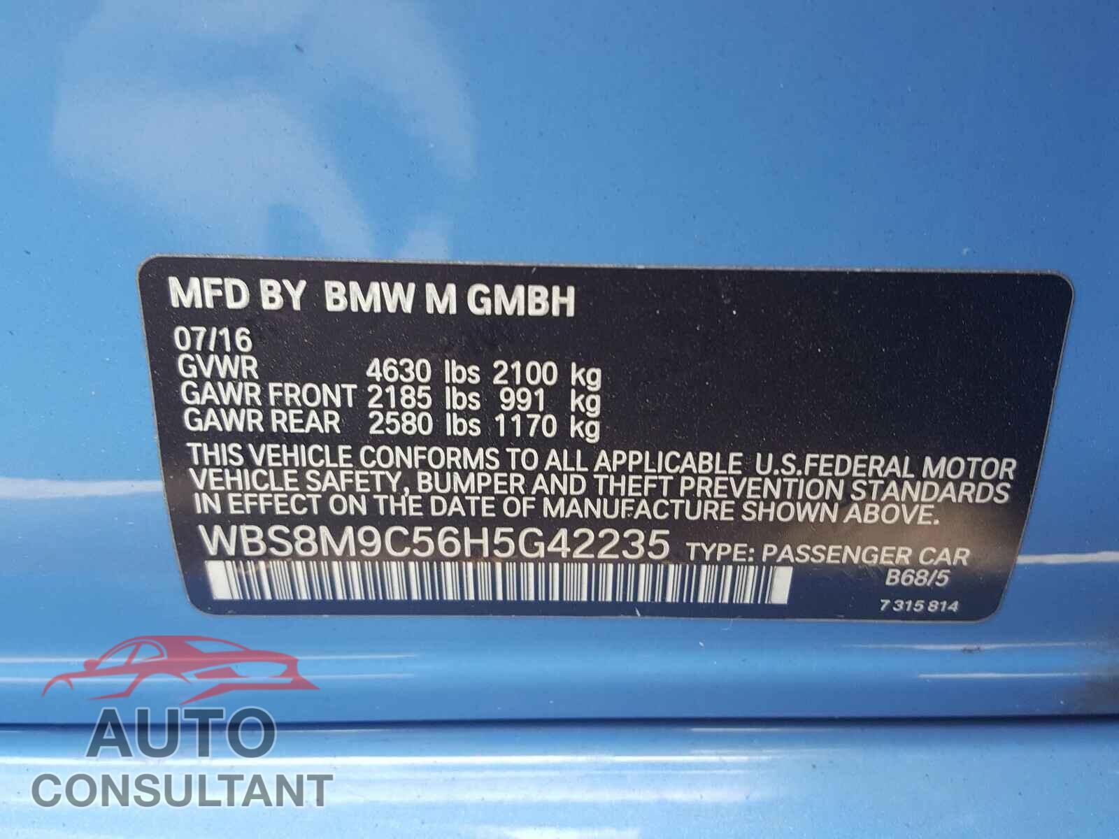 BMW M3 2017 - WBS8M9C56H5G42235