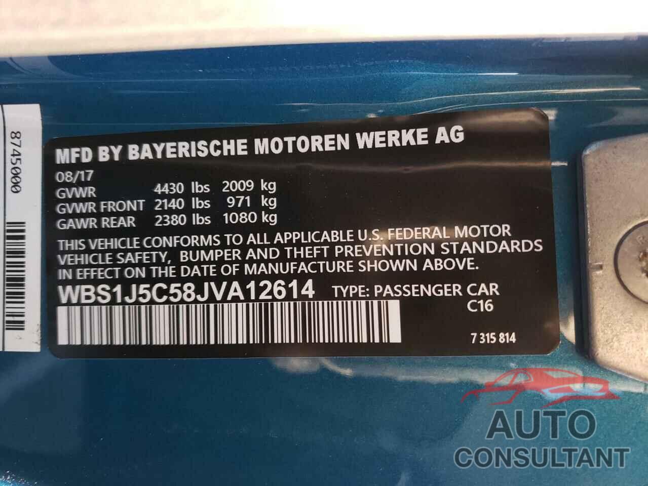 BMW M2 2018 - WBS1J5C58JVA12614