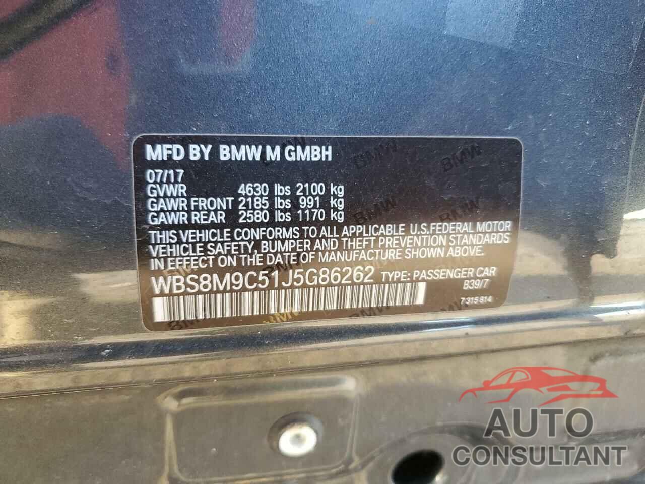 BMW M3 2018 - WBS8M9C51J5G86262