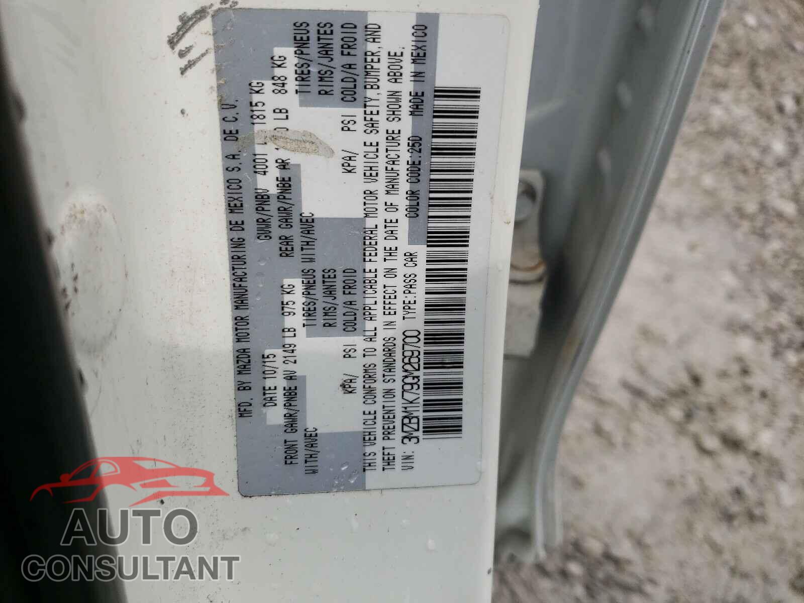 MAZDA 3 2016 - 3MZBM1K79GM269700