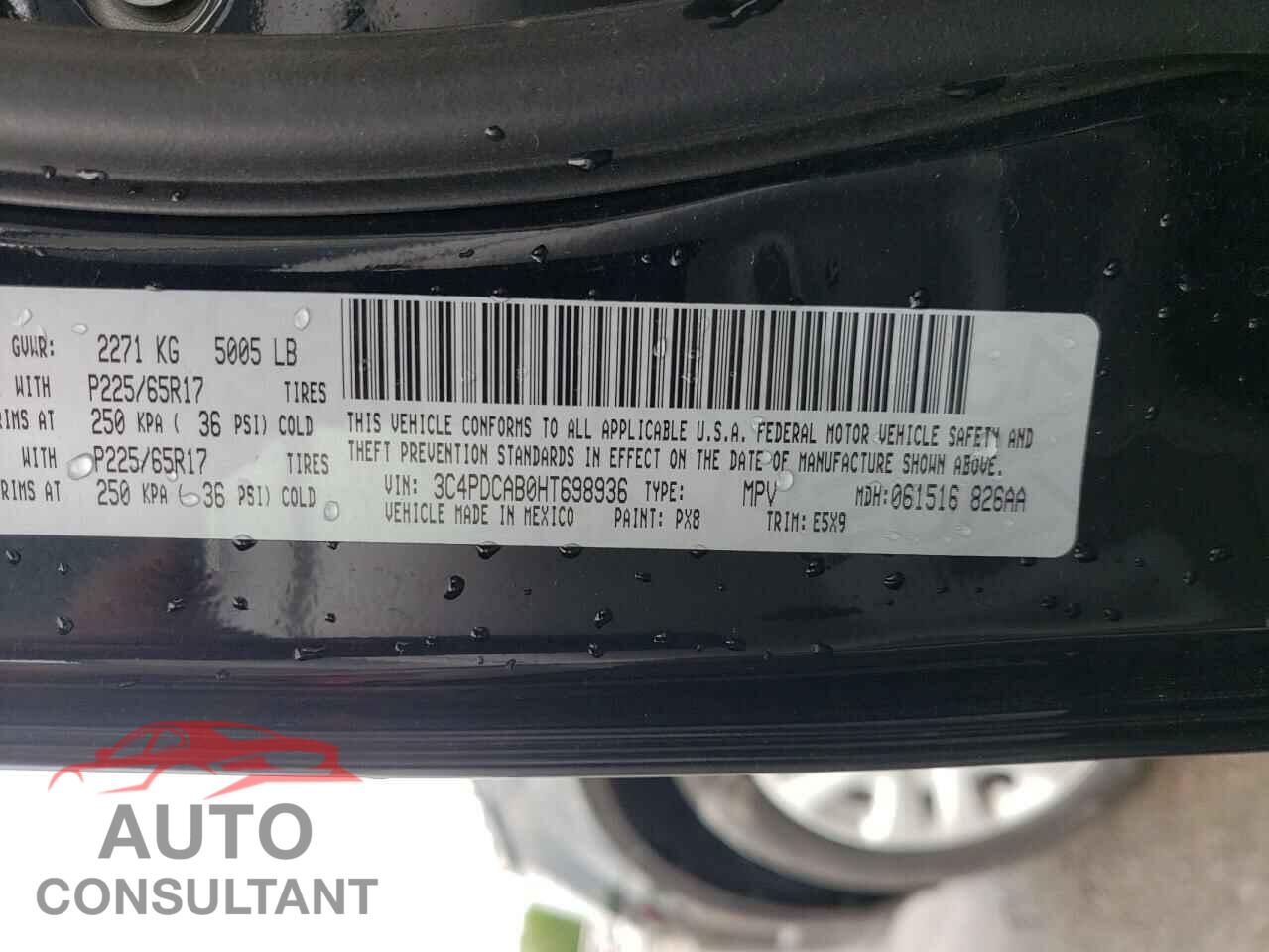 DODGE JOURNEY 2017 - 3C4PDCAB0HT698936