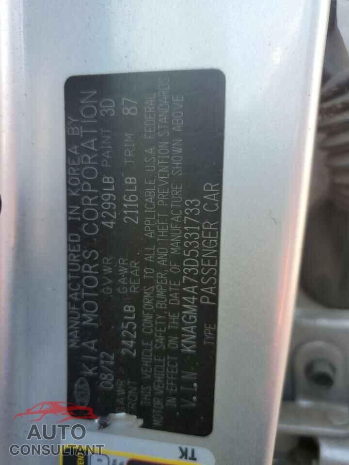 KIA OPTIMA 2013 - KNAGM4A73D5331733